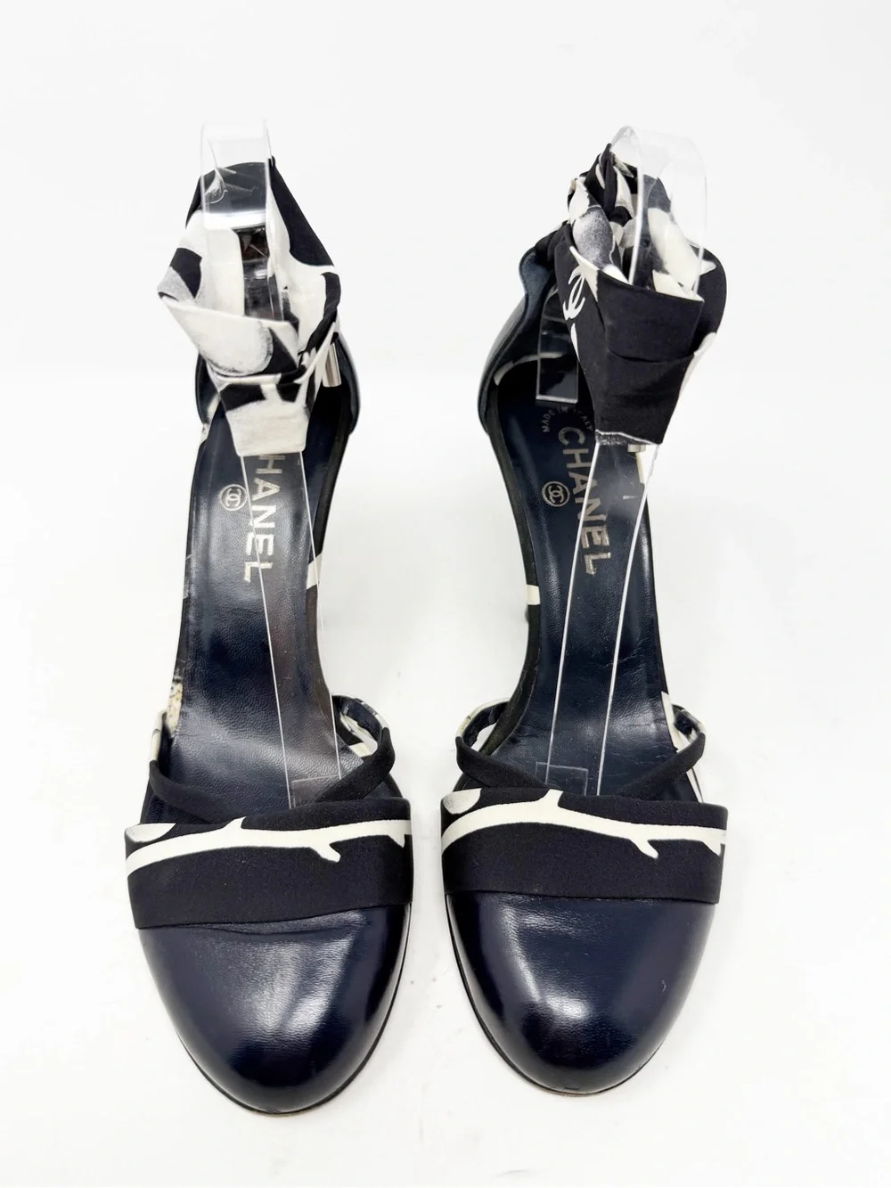 Chanel D’Orsay Ribbon Lace-Up Heels Womens Size EU 38.5 - Picture 2 of 10